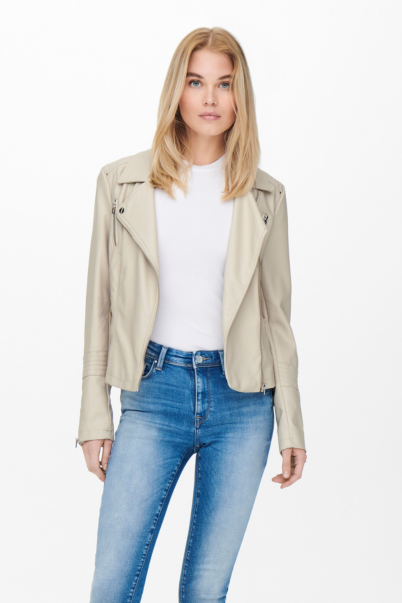 Only Chamarra Biker gris