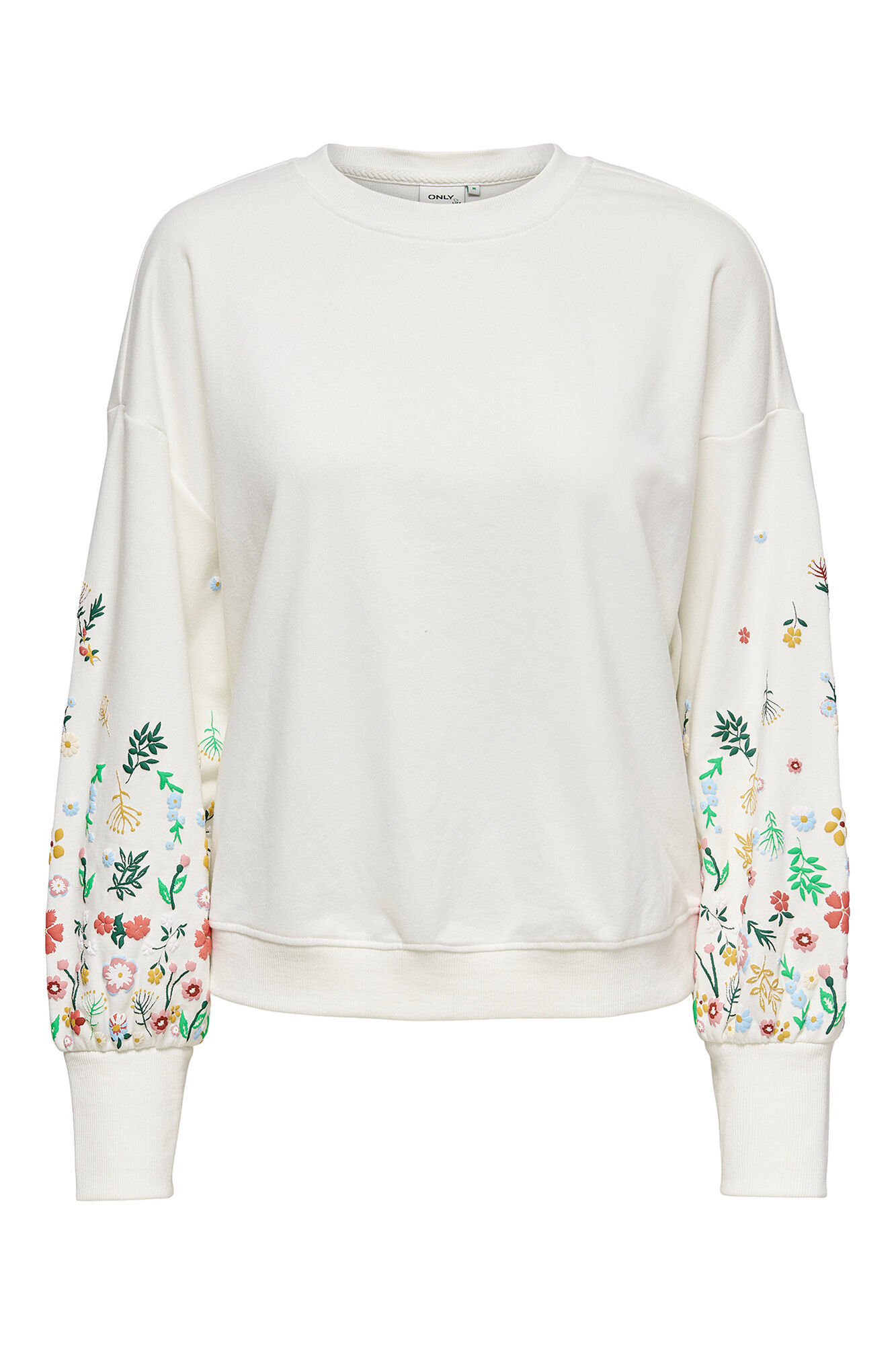 Only Sudadera de cuello redondo natural