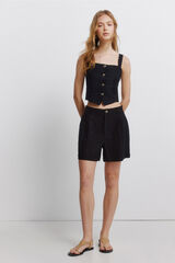 Springfield Short de lino negro