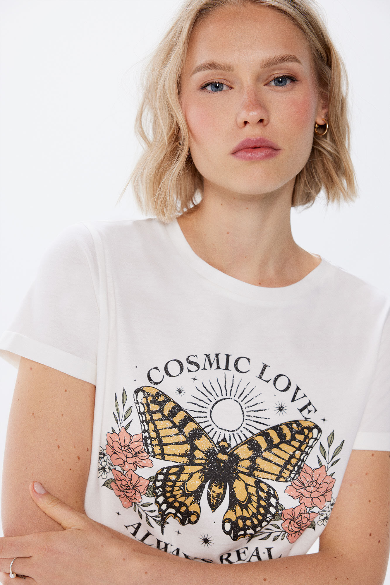 Springfield Playera gr&aacute;fica &eacute;tnica natural