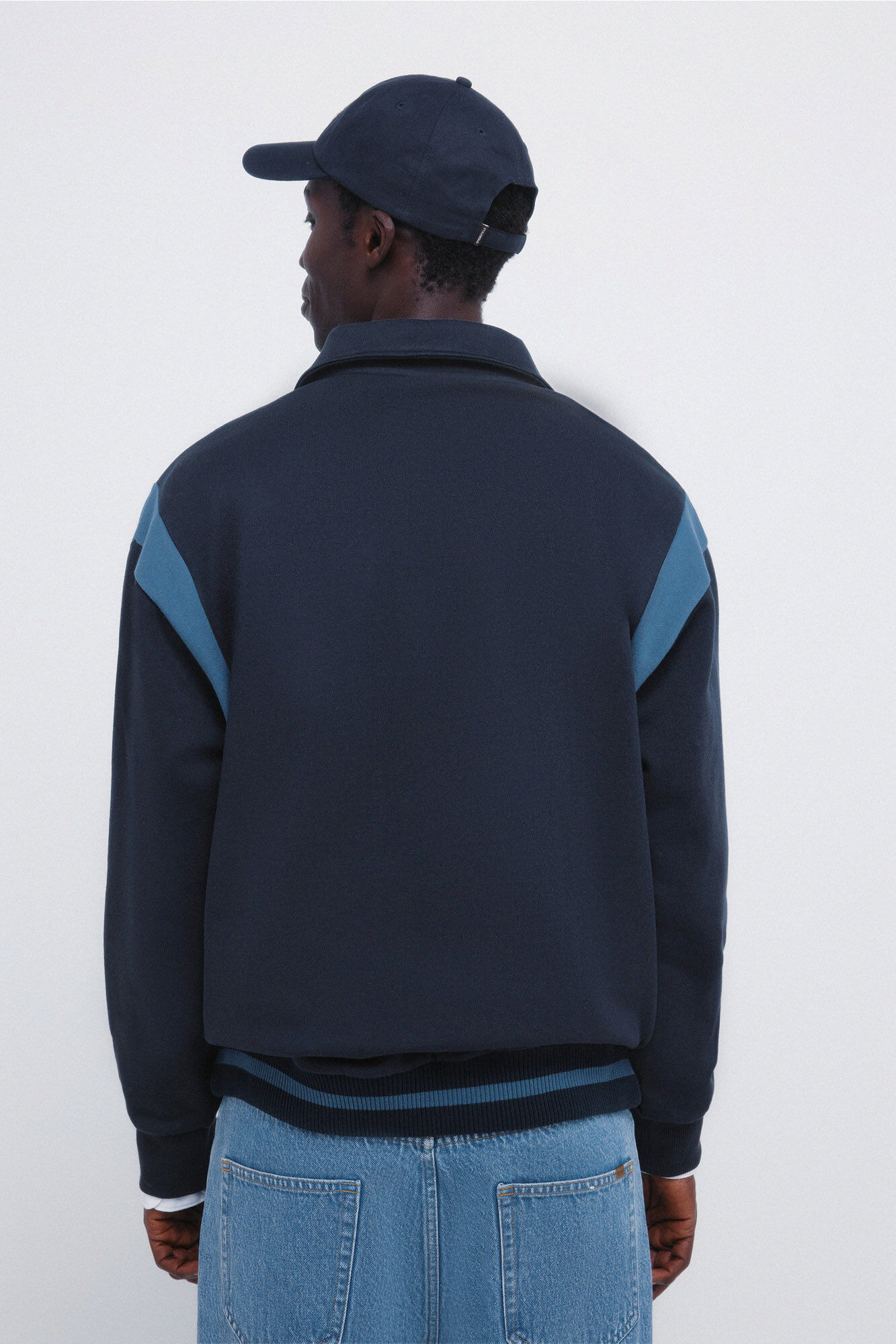 Springfield Sudadera con corte estampado azul