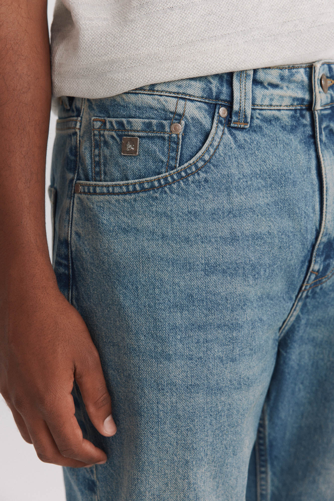 Springfield Jeans straight fit sobrete&ntilde;ido azul