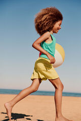 Springfield Kids Short de lino para ni&ntilde;a amarillo