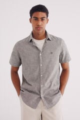 Springfield Camisa manga corta efecto lino kaki