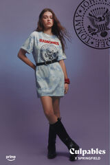 Springfield Playera vestido "Ramones" azul