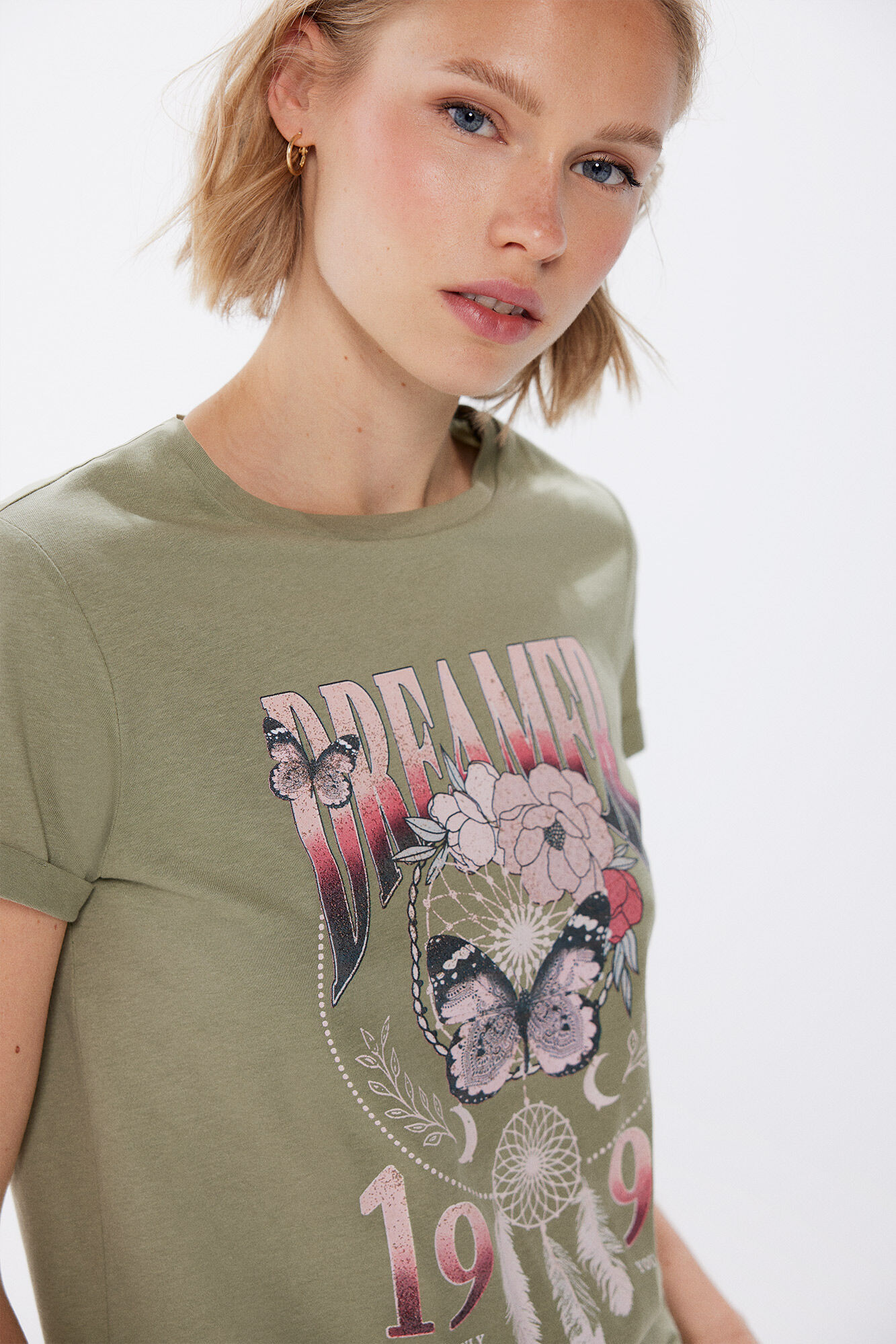 Springfield Playera "Dreamer" kaki