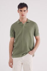 Springfield Suéter manga corta cuello polo kaki