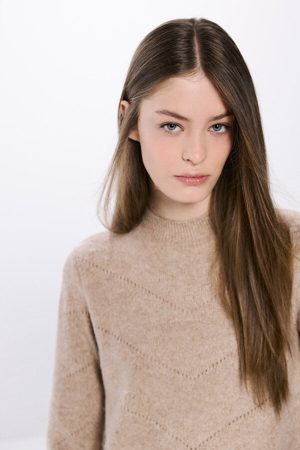 Springfield Suéter estructura chevron beige