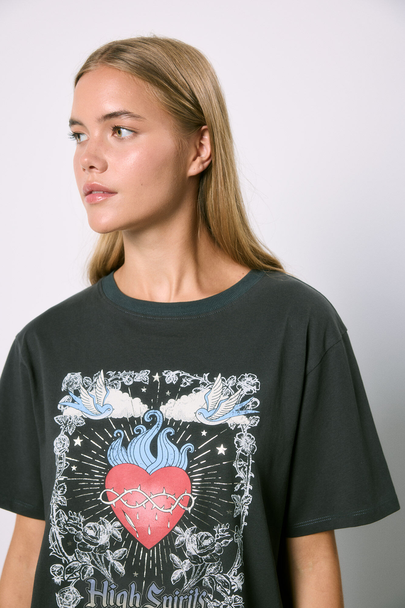 High Spirits Playera Wild Heart gris