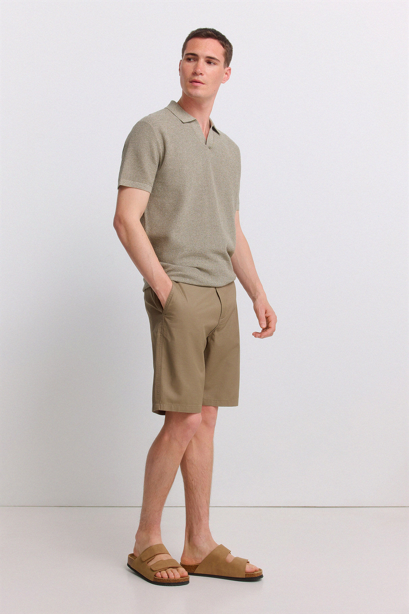 Springfield Bermudas t&eacute;cnicas wide & relaxed fit khaki