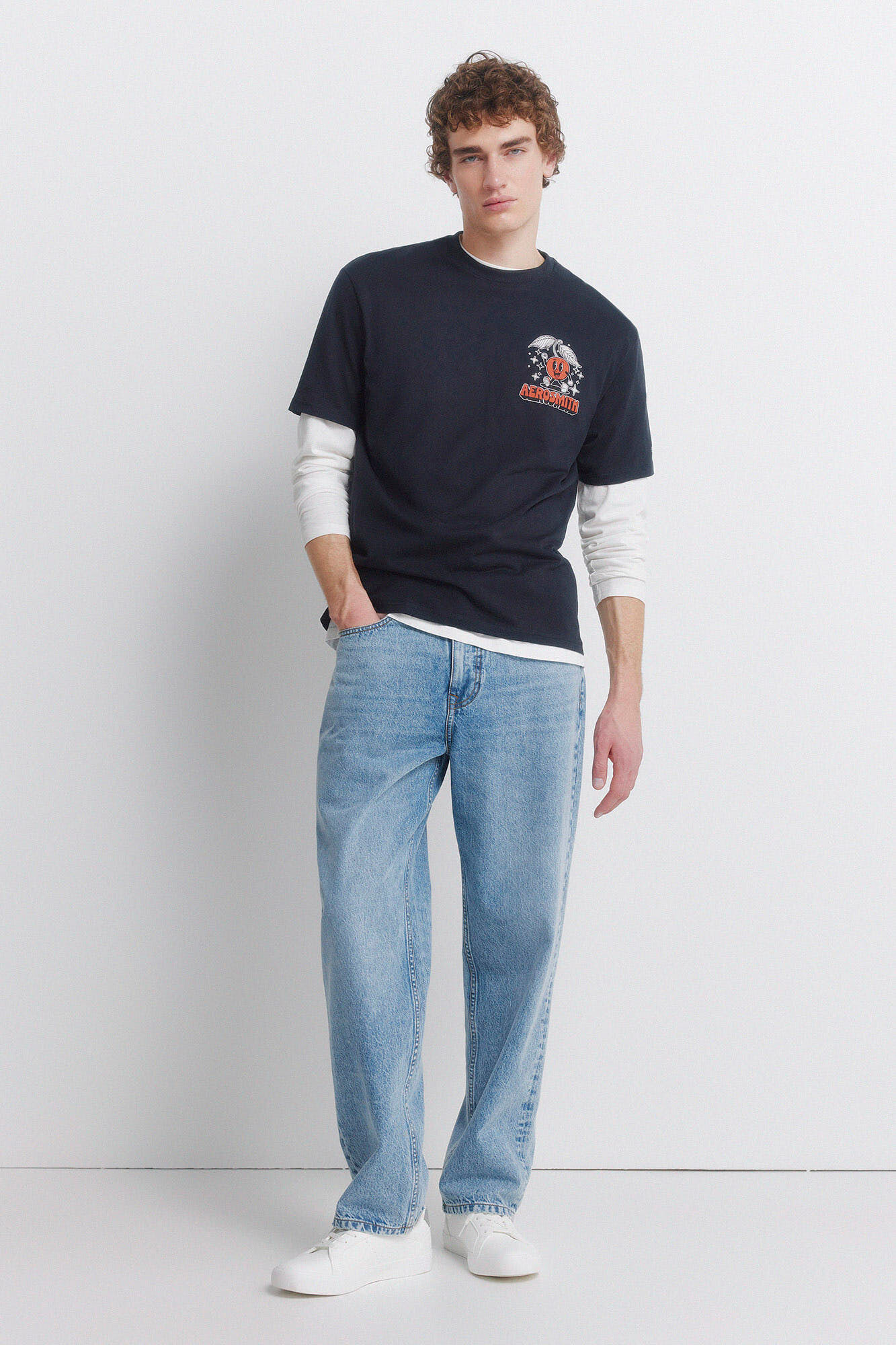 Springfield Playera Aerosmith azul