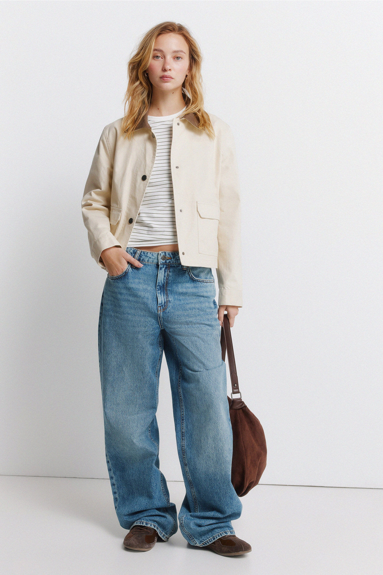 Springfield Playera b&aacute;sica entallada beige