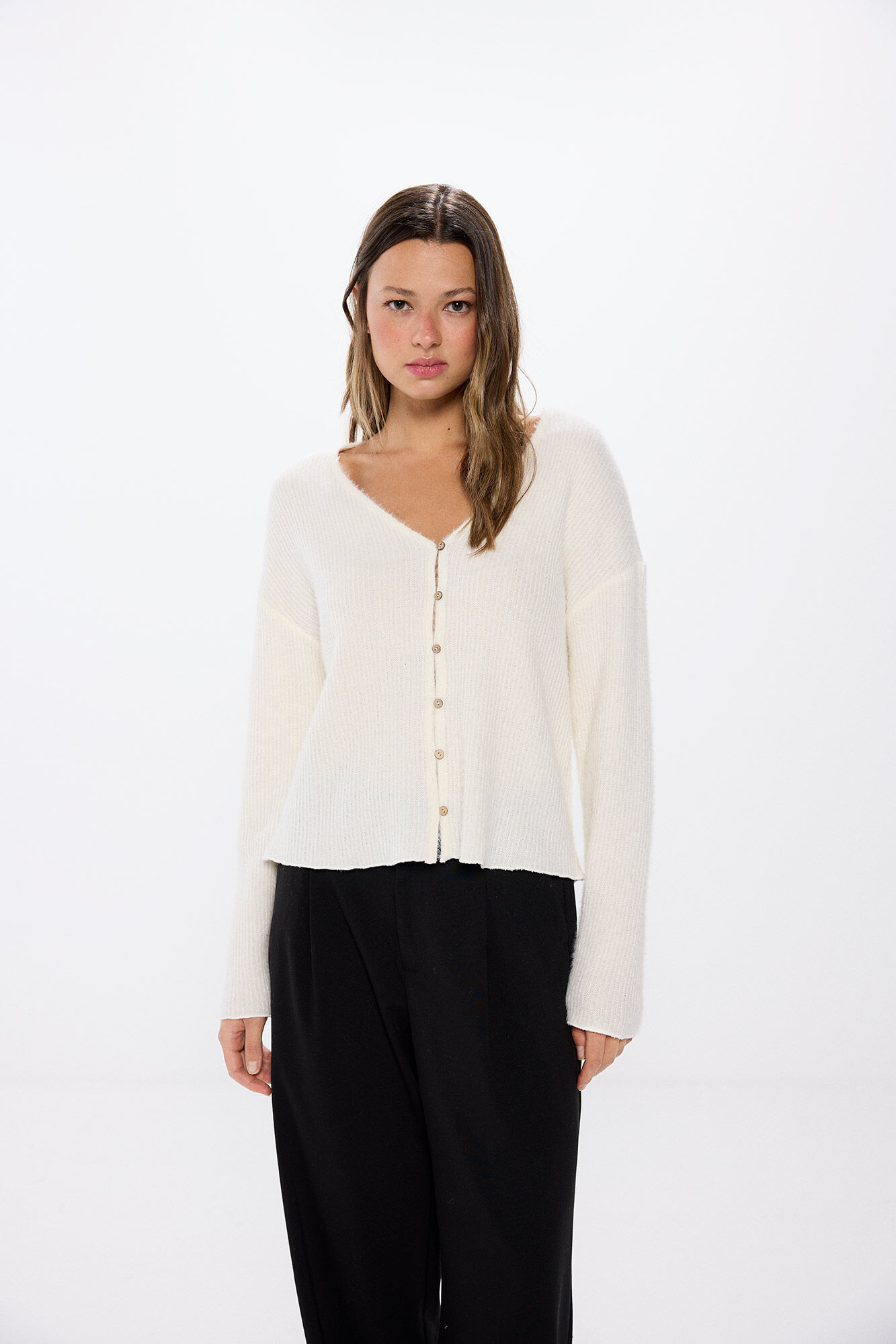 Springfield C&aacute;rdigan escote pico beige