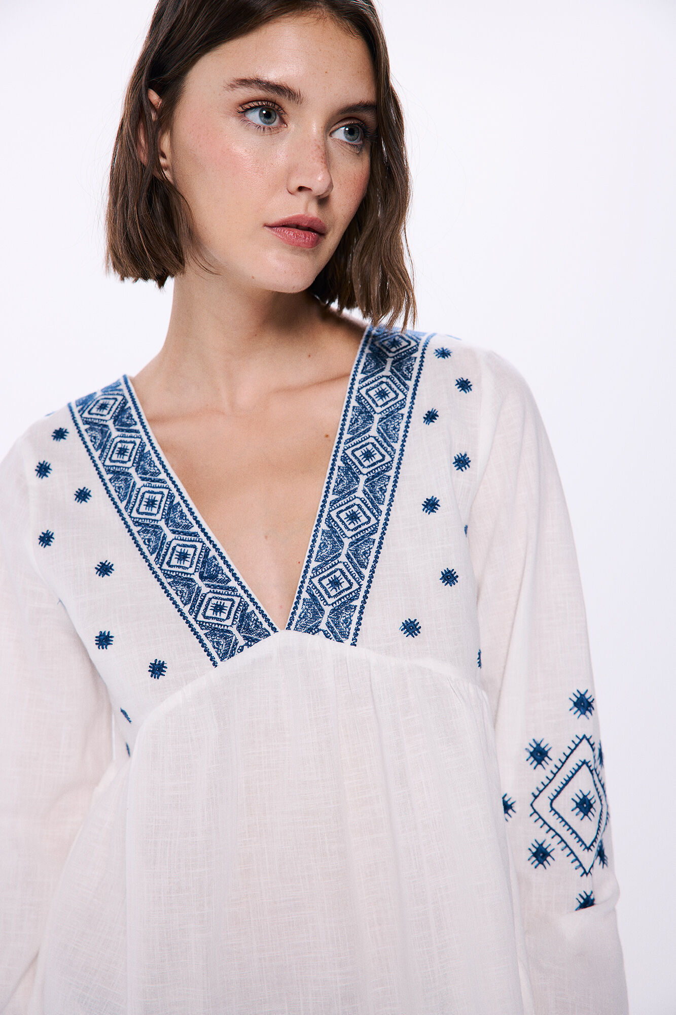 Springfield Blusa bordados  natural