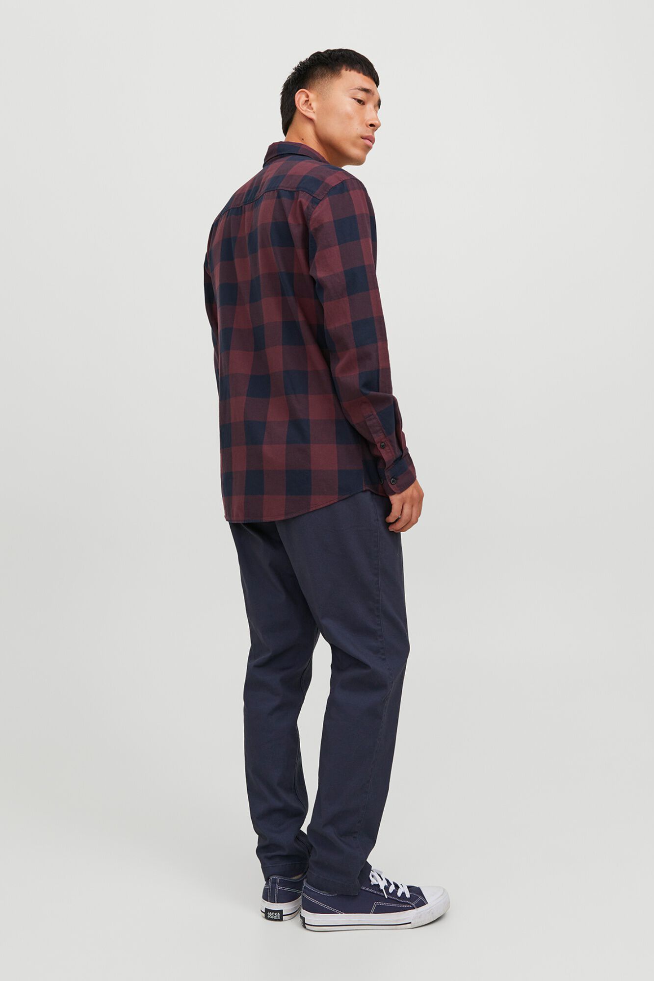 Jack & Jones Camisa slim a cuadros rojo