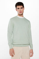 Springfield Suéter básico coderas estampado verde
