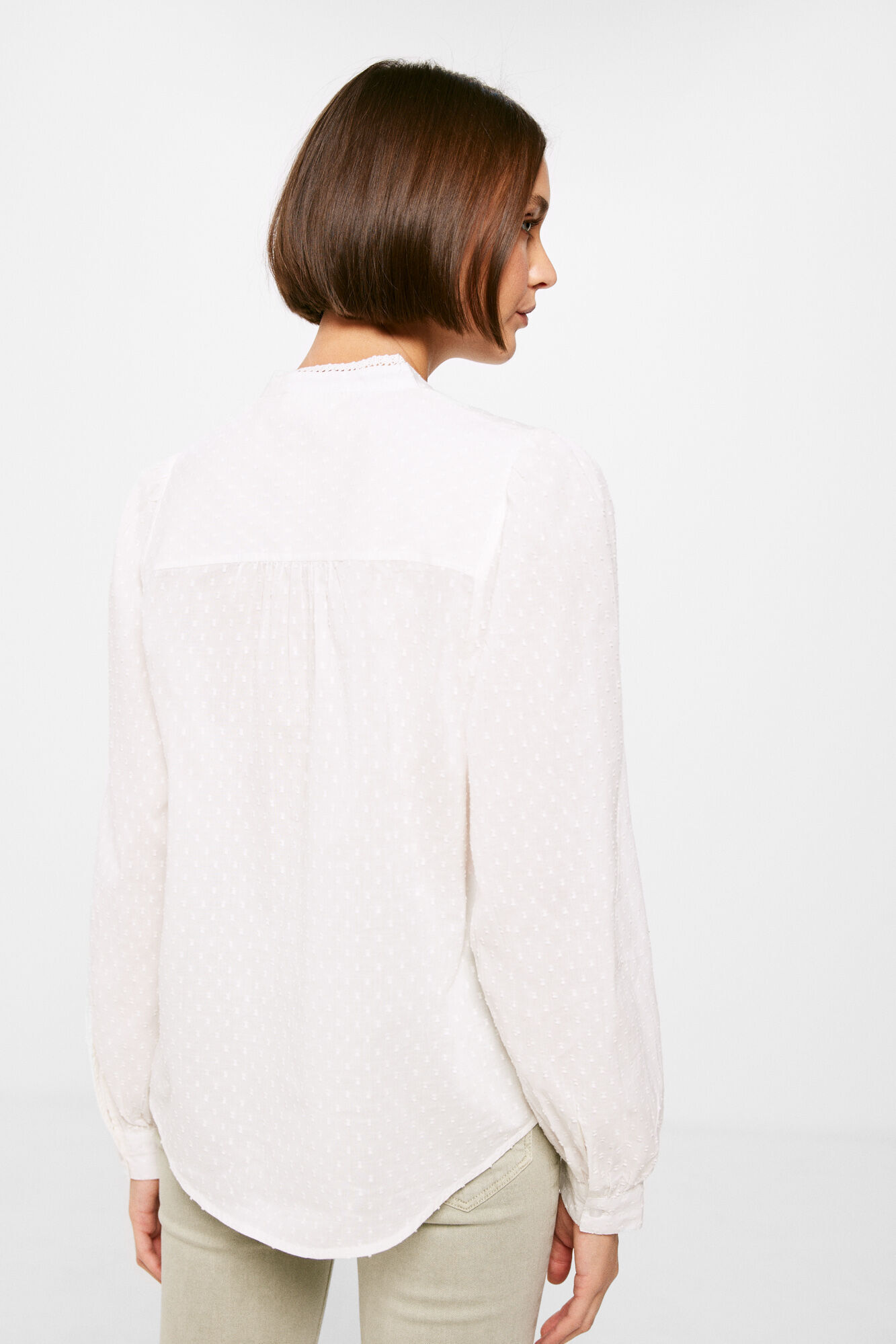 Springfield Blusa Rom&aacute;ntica Plisados beige