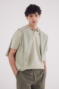 Springfield Polo piqué fantasía color regular fit kaki