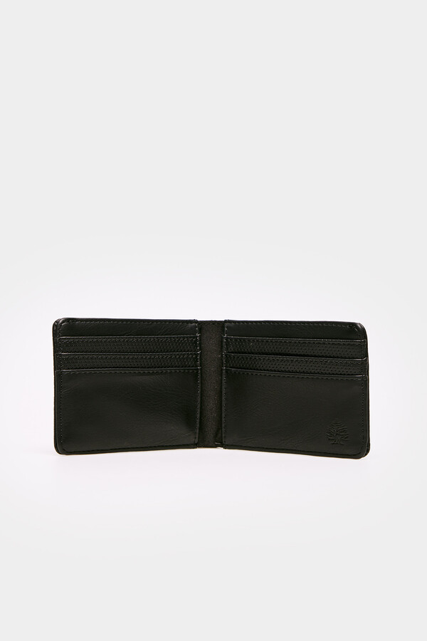 Springfield Cartera básica efecto piel con micro perforado negro