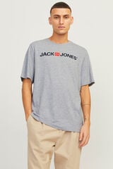 Jack & Jones Playera est&aacute;ndar fit gris