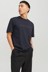 Jack & Jones Playera relaxed de manga corta marino
