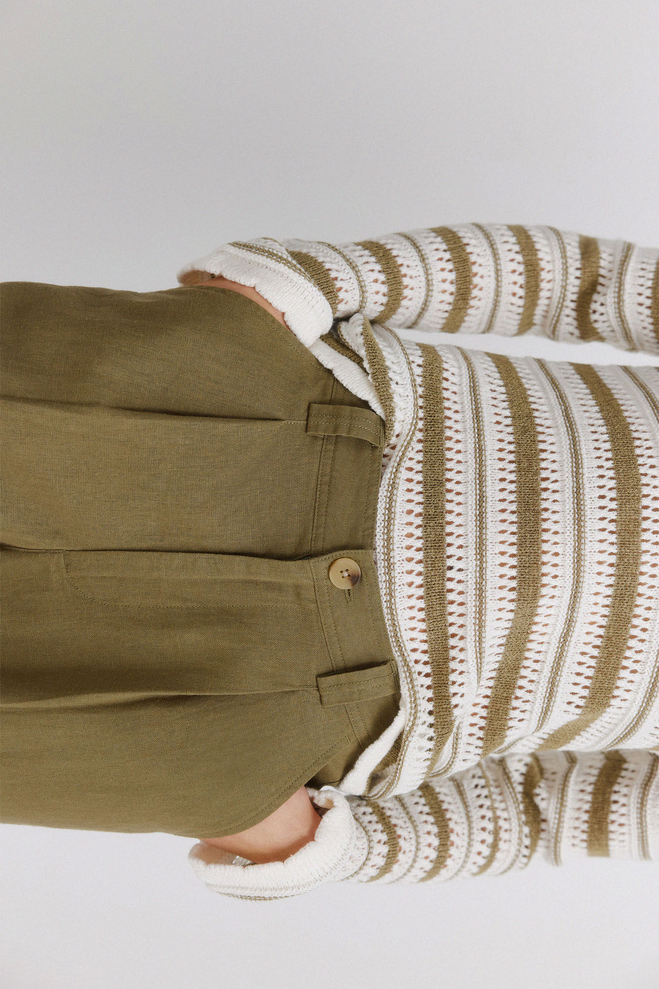 Springfield Pantalones de lino kaki