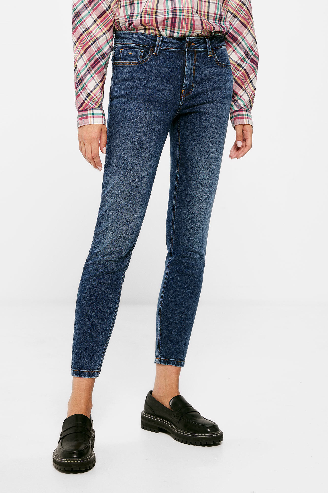 Springfield Jeans Slim Cropped Lavado Sostenible azul