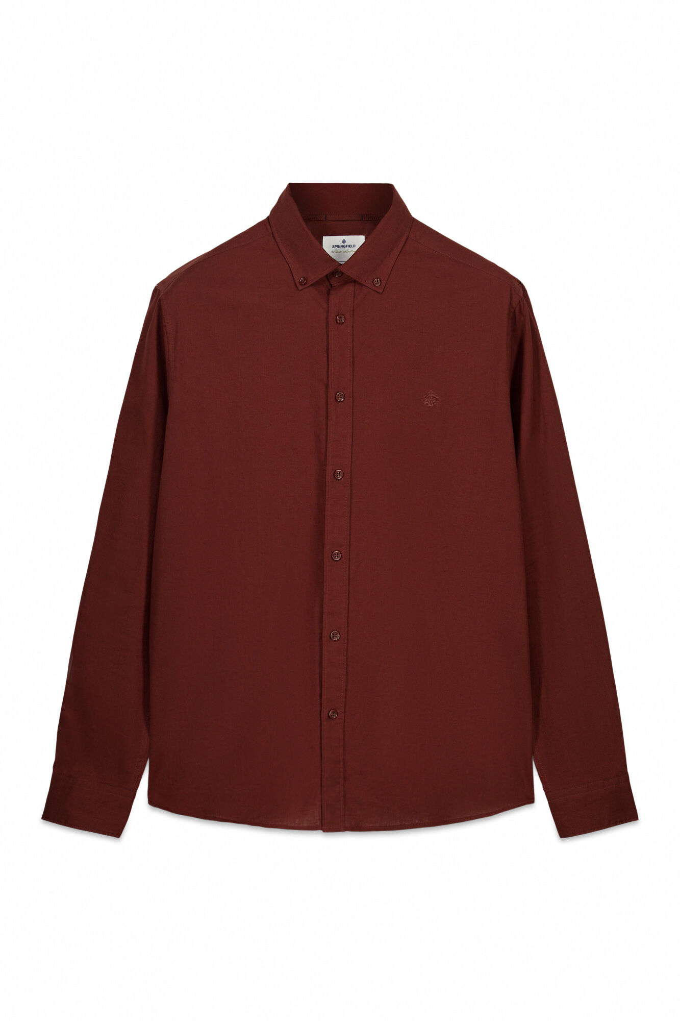 Springfield Sobrecamisa de lino con bolsillo overshirt naranja