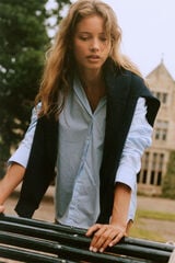 Springfield Camisa rayas larga azul