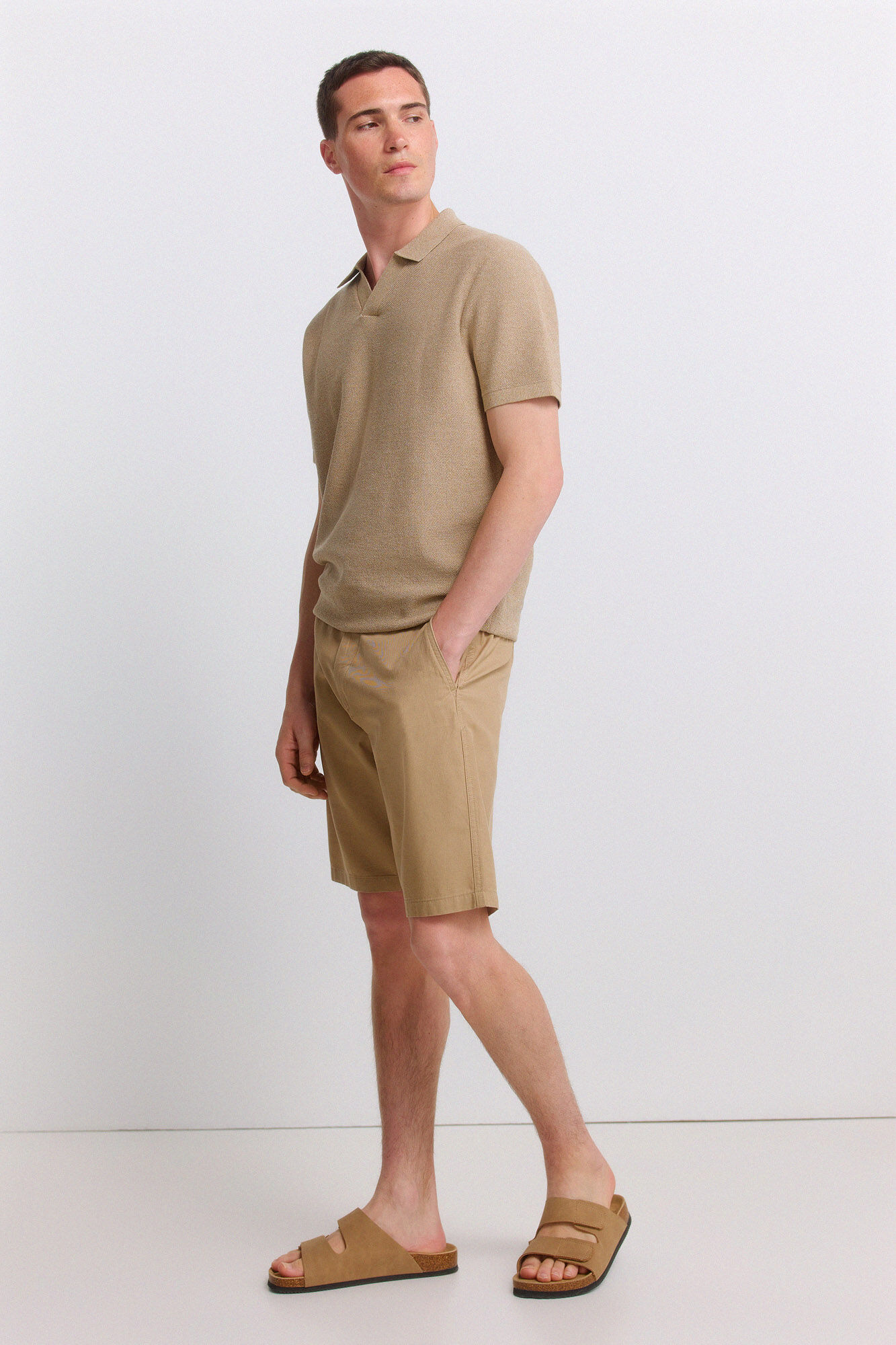Springfield Bermudas t&eacute;cnicas wide & relaxed fit beige