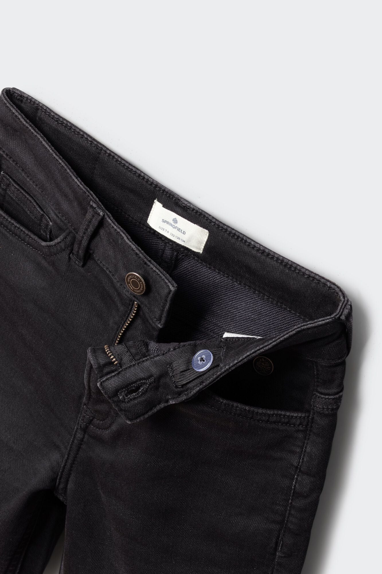 Springfield Kids Bermudas de mezclilla slim knit para ni&ntilde;o negro