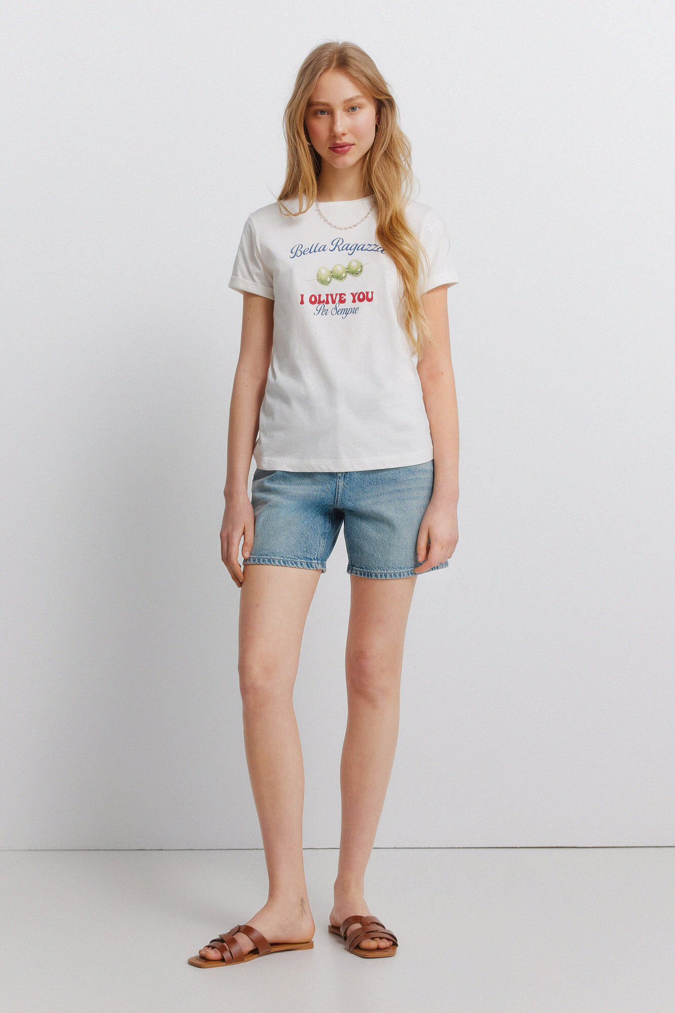 Springfield Playera de manga corta con estampado marfil