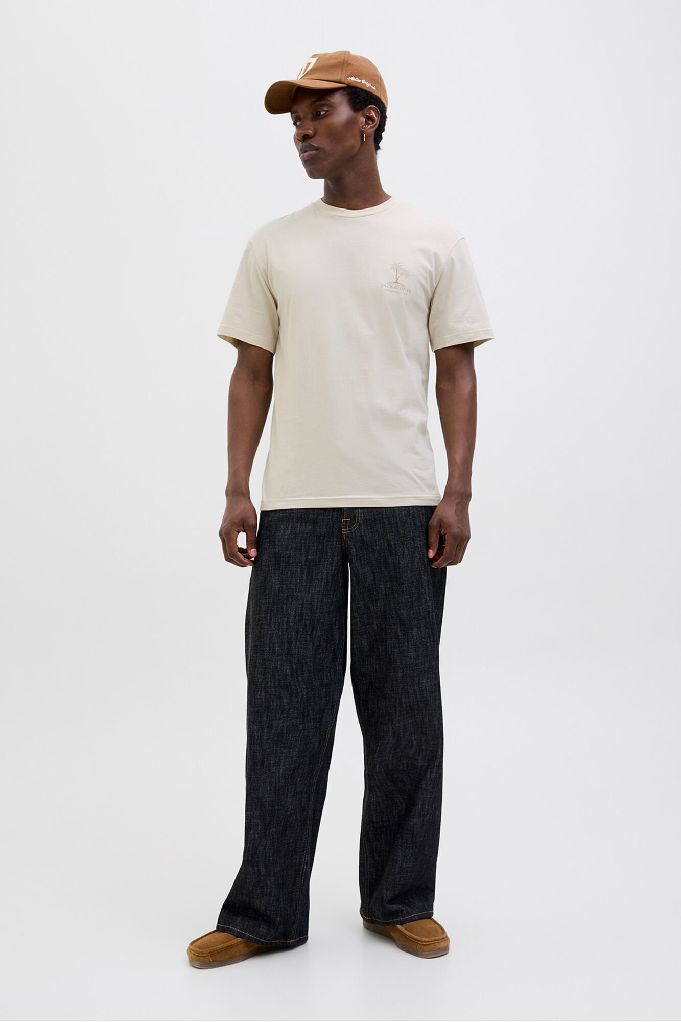 Jack & Jones Playera back print gris