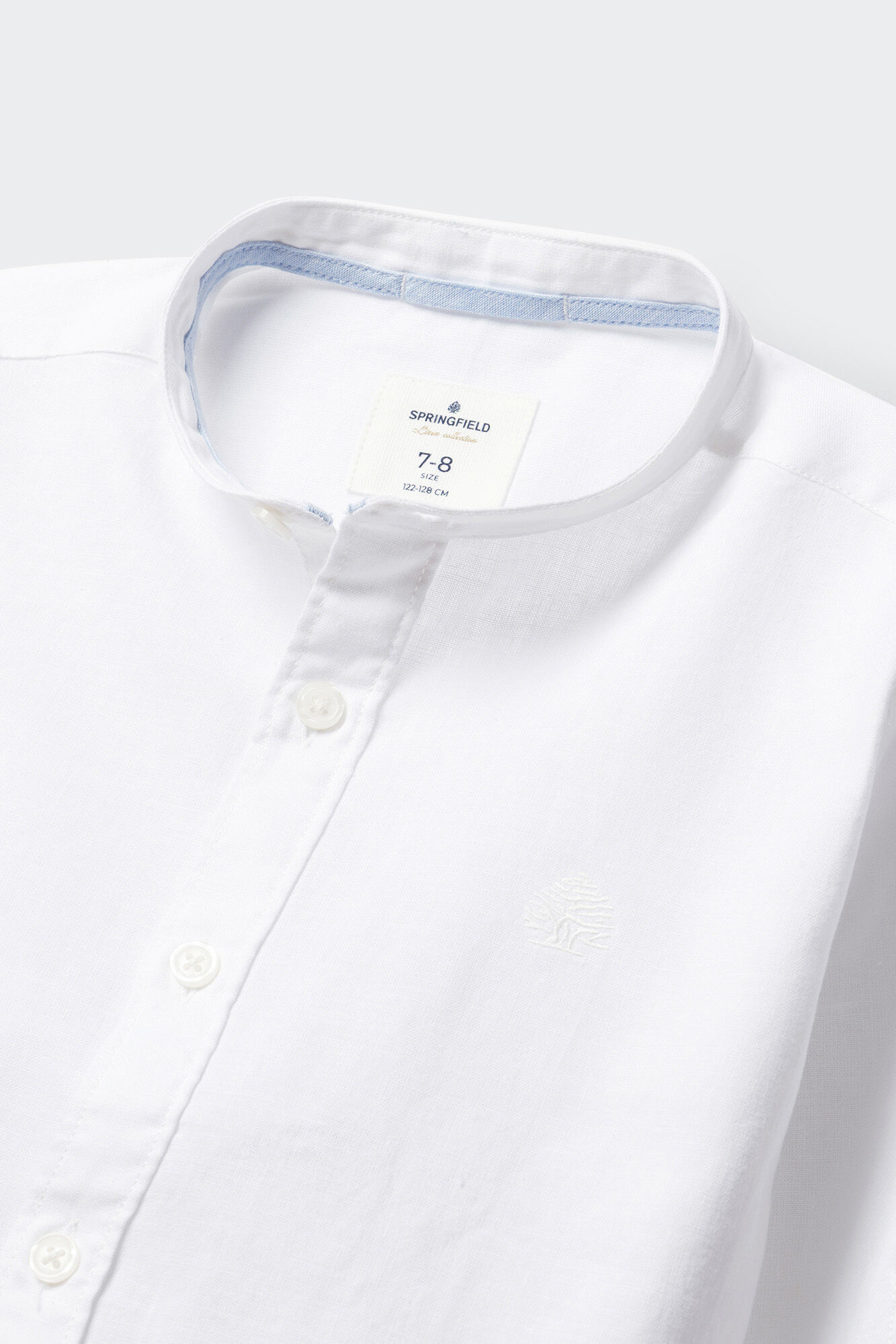 Springfield Kids Camisa de lino cuello mao para ni&ntilde;o natural