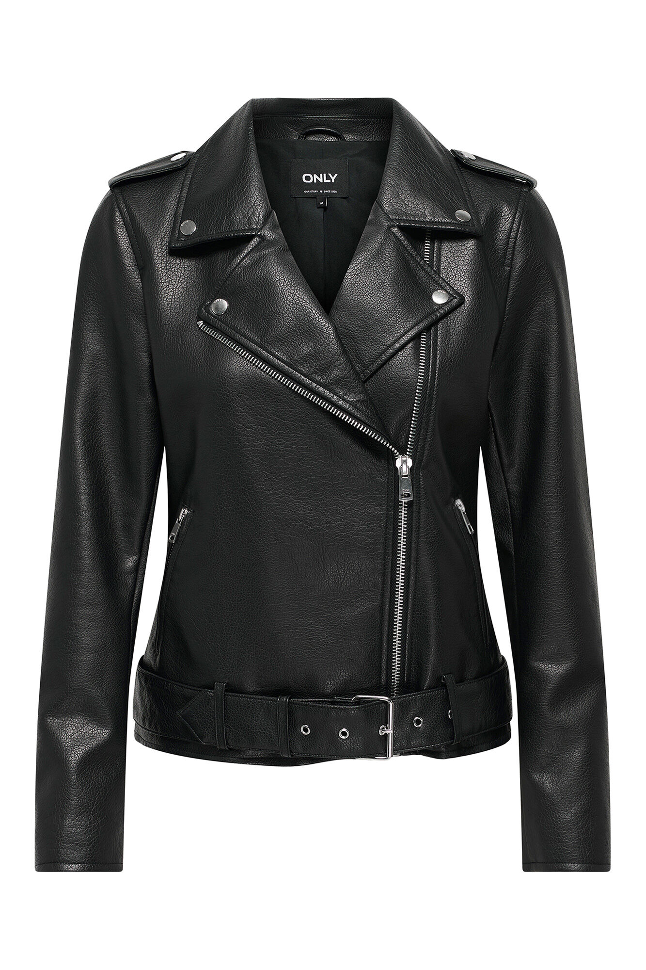 Only Chaqueta biker piel vegana negro