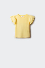 Springfield Kids Playera de manga corta con volantes para ni&ntilde;a amarillo