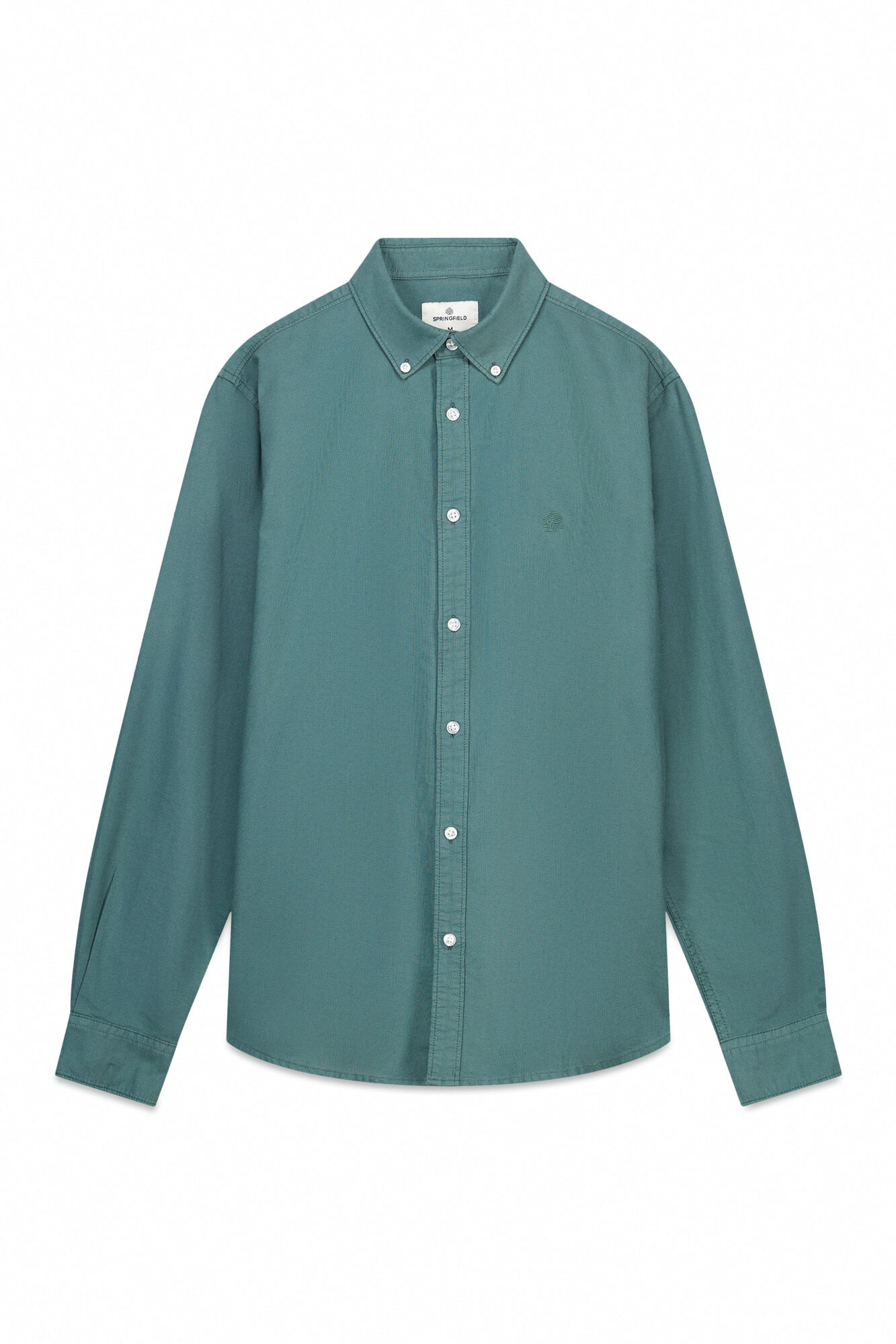 Springfield Camisa oxford te&ntilde;ida en prenda verde