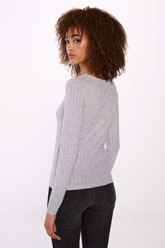 Springfield Playera cuello barca canalé gris
