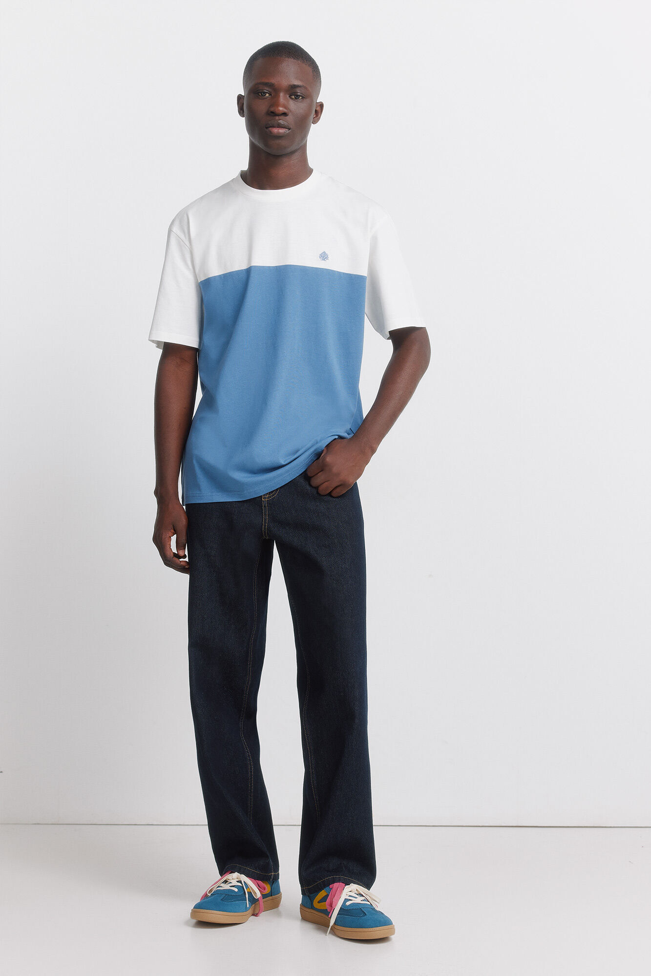 Springfield Playera bloque de color marfil