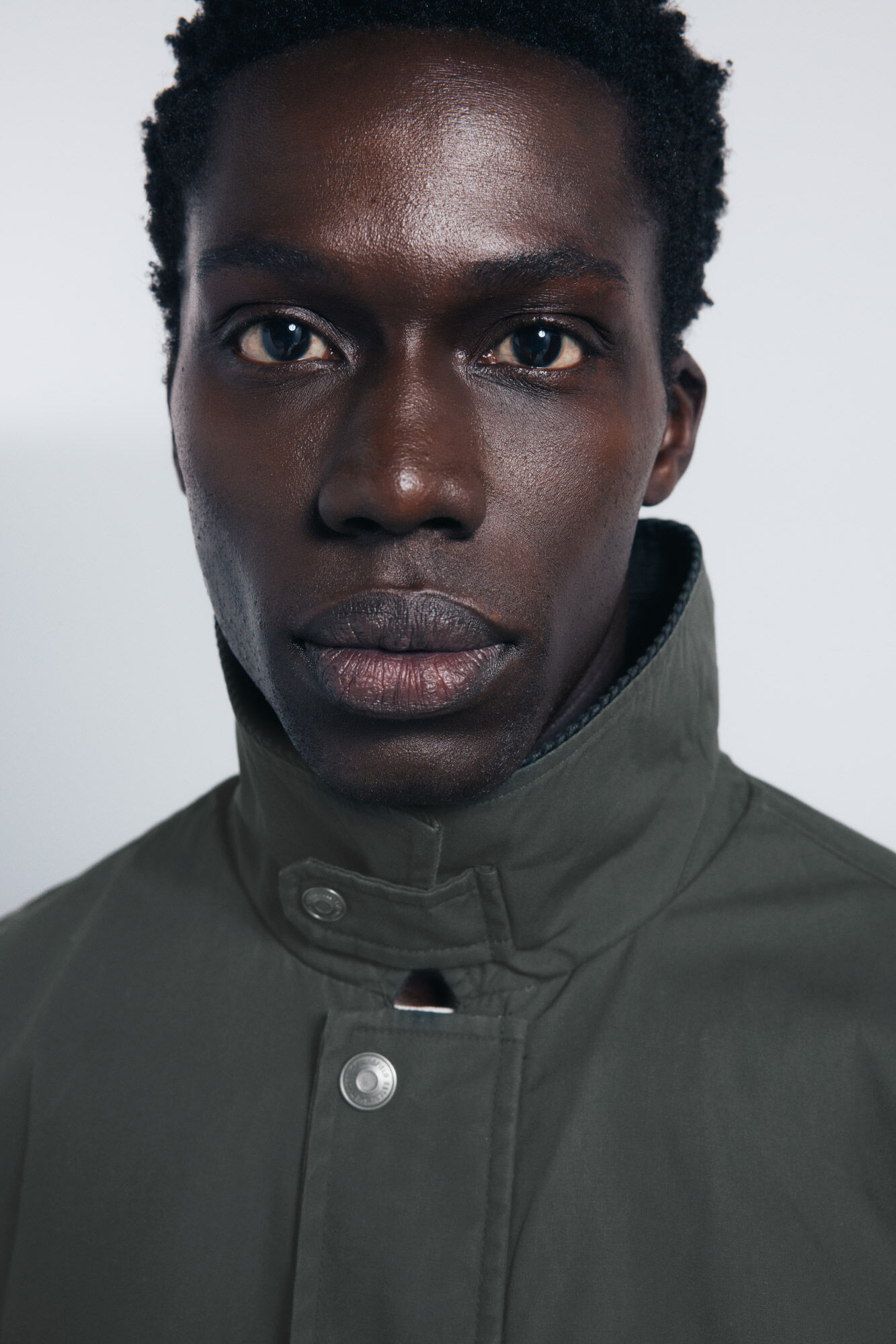 Springfield Parka corta cuello pana khaki