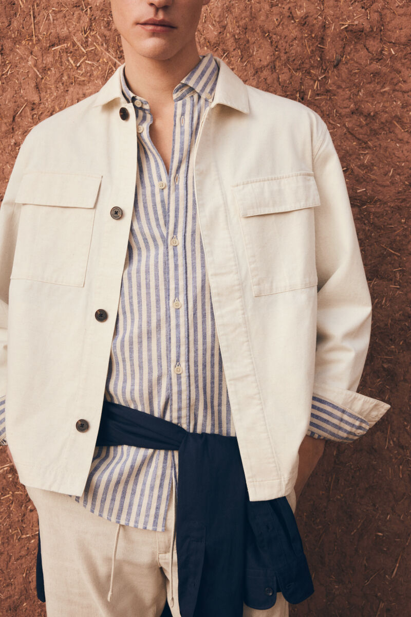 Springfield Sobrecamisa overshirt de lino y algod&oacute;n