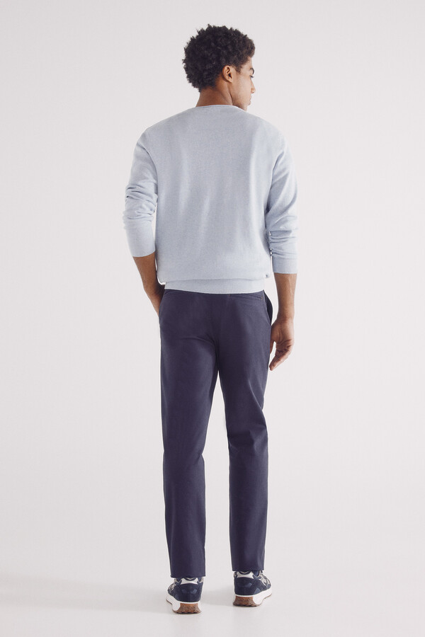 Springfield Pantalón chino slim fit color azul