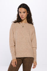 Springfield Suéter dobladillo rayas relieve beige