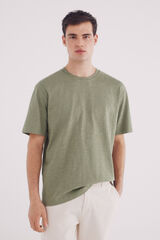 Springfield Playera algodón slub kaki