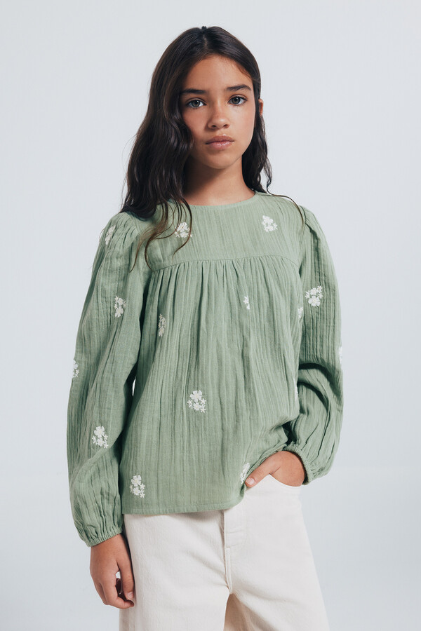Springfield Kids Blusa manga larga niña verde