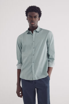 Springfield Camisa popelín micro print easy care verde