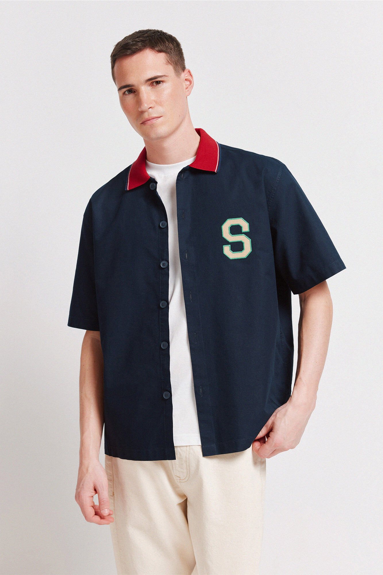 Springfield Camisa varsity manga corta