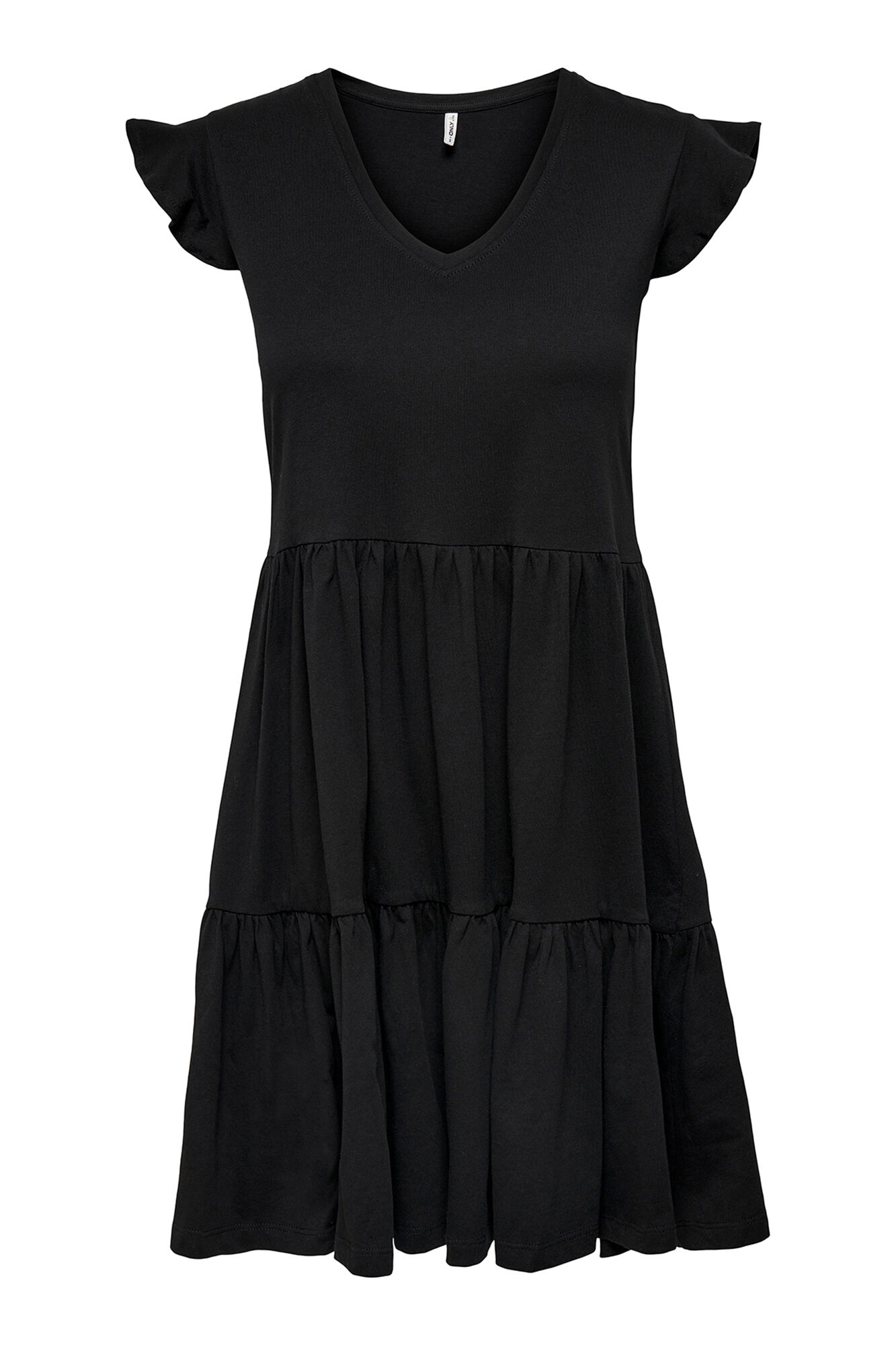 Only Vestido corto manga corta negro