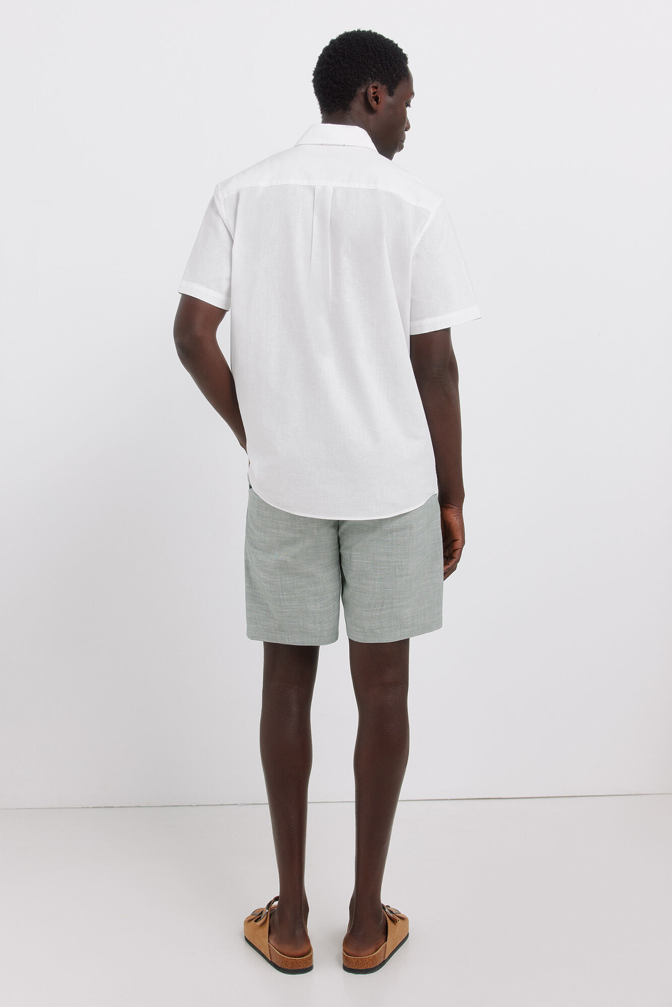 Springfield Bermudas chambray slim fit caza oscuro
