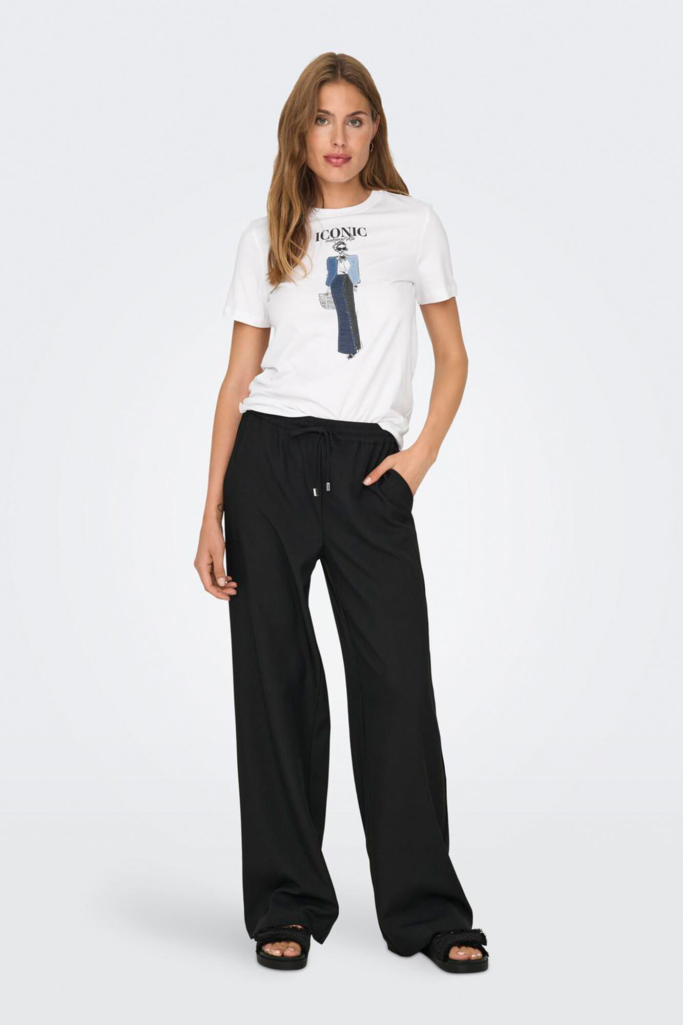 Only Playera estampada manga corta natural